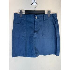 Copper Key Blue Skirt 9‎ Cotton Blend Utility Style Front Pockets Casual Mini